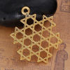 Picture of Zinc Based Alloy Religious Jewelry Star Of David Pendants Gold Plated Hollow 38mm(1 4/8") x 30mm(1 1/8"), 10 PCs