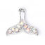 Zinc Based Alloy Charms Whale Tail Rhinestone 