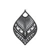 Imagen de Latón Filigrana Estampación Colgantes Negro Pluma 59mm x 39mm, 10 Unidades