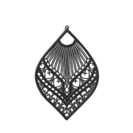 Pendentifs Estampe en Filigrane en Laiton Plume