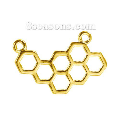 Image de Connecteurs de Bijou en Alliage de Zinc Alvéole d'Abeille     