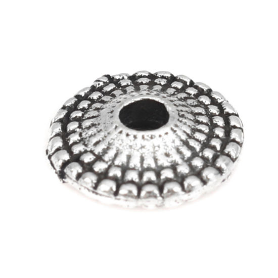 Image de Perles Bicônes en Alliage de Zinc UFO à Pois     