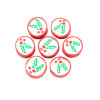 Immagine di Argilla Perline Tondo Multicolore Foglia Disegno Circa 12mm Dia, Foro: Circa 2.3mm, 40 Pz