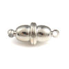 Imagen de Latón Corchetes Magnéticos Tono de Plata Platillo Volador 18mm x 8mm, 10 Unidades