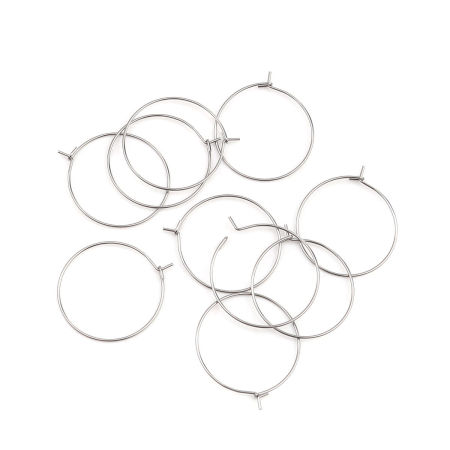 Stainless Steel Hoop Earrings Round Roller Burnishing 