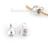 Image de Perles à Fermoir Coulissant en Laiton Forme Rond Avec Noyau de Silicone Ajustable & Boucle