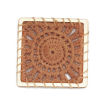 Picture of Polyester Connectors Square Gold Plated Orange Pink Woven 30mm x 30mm, 5 PCs