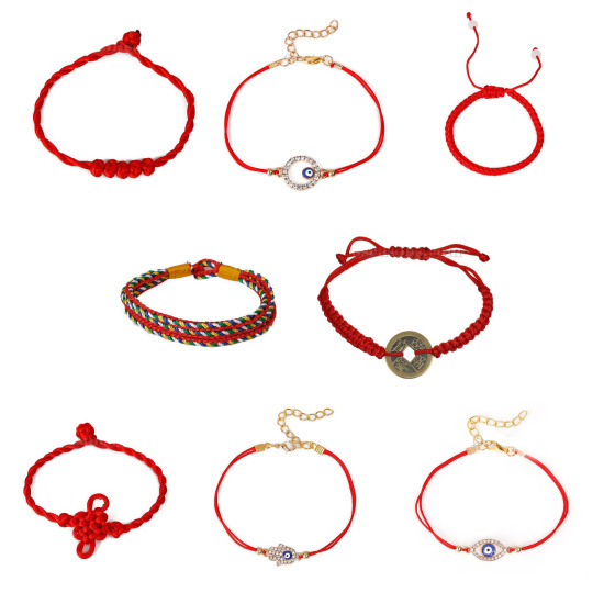 Image de Kabbale Bracelet d'Amitié en Polyester & Jade Symbole"Infini"    