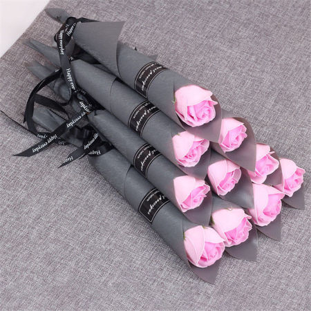 Fleur Artificielle en Savon Rose Décoration d'Intérieur Multicolore 1 Pièce