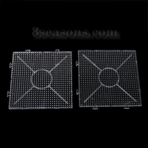 Image de Plaque pour Perles à Repasser Fuse en Plastique Carré      