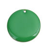 Imagen de Latón Lentejuelas Esmaltadas Colgantes Charms Chapado en Oro Hierba Verde Ronda 25mm Dia., 5 Unidades