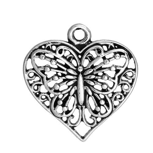 亜鉛合金 チャーム ハート の画像