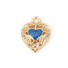 Bild von Charms aus zinkbasierter Legierung Heart Glitter Emaille