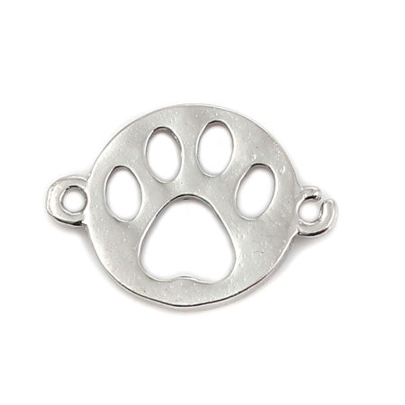 Zamak Conectores Pata de Perro Argentado Ronda 16mm x 12mm, 20 Unidades