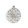Picture of Zinc Based Alloy Flower Of Life Charms Round Antique Silver Color Geometric 27mm(1 1/8") x 23mm( 7/8"), 20 PCs