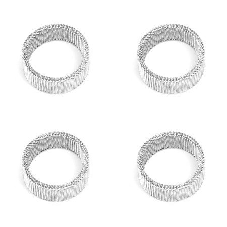 304 Acciaio Inossidabile Non Regolabile Anello Tono Argento Anello 17.5mm (taglia di US: 7.25), 1 Pz