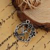Bild von Charms aus Zinkbasis Legierung Huingbird Flower Hollow