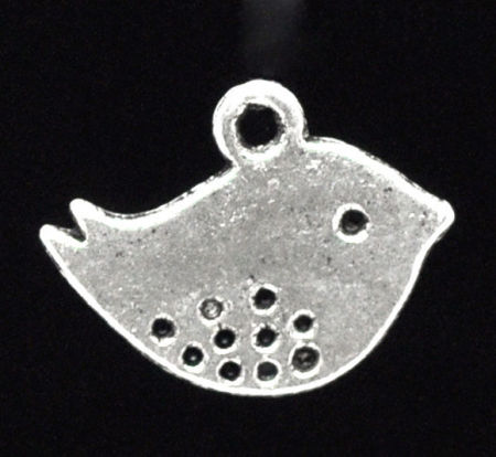 Zinc Based Alloy Charms Mother Bird