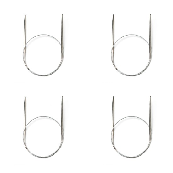 Image de 1 Paire Aiguille Circulaire en Acier Inoxydable 65cm long