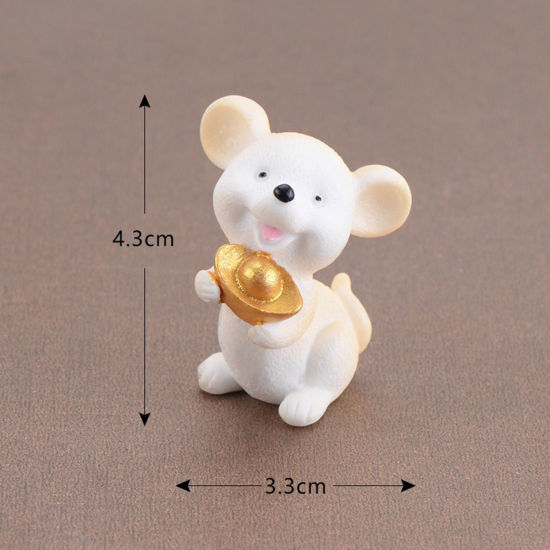 Image de Chanceux argent Fortune dessin animé souris ornements souris riches petite Statue petite Figurine artisanat décorations d'animaux mignons