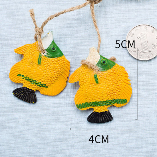 Image de Blanc - Petit poisson Style méditerranéen Accessoires de filet de pêche Ornements en résine Décoration de la maison Artisanat 2x5.5cm, 1 pièce