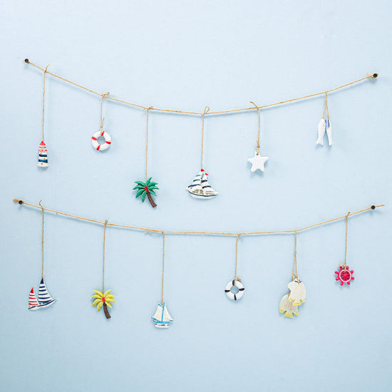 Image de Blanc - Petit poisson Style méditerranéen Accessoires de filet de pêche Ornements en résine Décoration de la maison Artisanat 2x5.5cm, 1 pièce