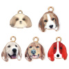 Imagen de Zamak Colgantes Charms Labrador Retriever Animal Chapado en Oro Blanco 18mm x 14mm, 10 Unidades
