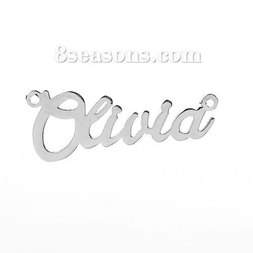 Image de Nom Connecteurs en  Acier Inoydable Gravé Caractère " Olivia"     