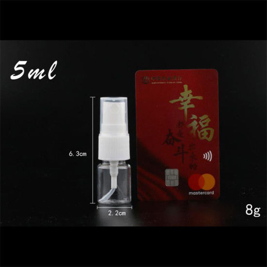 Image de ( 5ml ) Spray Bouteille Portable en PET Blanc Transparent 63mm x 22mm, 5 Pcs