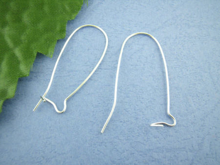 Швензы с шариком Посеребренный 16мм x 38mm, Размер столбца / провода:0.7mm, 200шт/уп