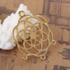 Picture of Zinc Based Alloy Flower Of Life Chandelier Connectors Flower Gold Plated Hollow 33mm x 25mm, 20 PCs