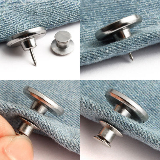 Picture of Metal Detachable Instant Snap Tack Fastener Jeans Buttons Pant Waistband Extender 