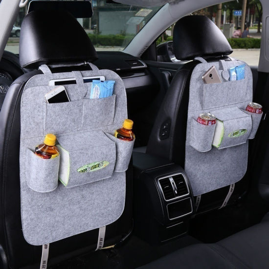 オックスフォード生地 家用装飾 シートバックポケット 車用収納バッグ 黒 防水 55cm x 37cm、 1 個 の画像