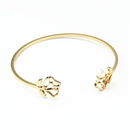 Acciaio Inossidabile Aprire Braccialetti Oro Placcato Rosa 18cm Lunghezza, 1 Pz
