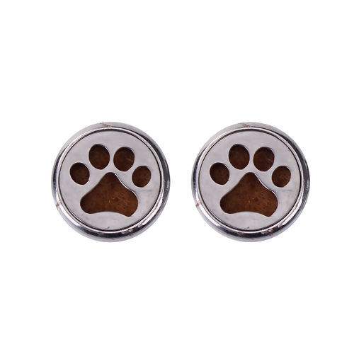 Image de 20mm Bouton Pression pour Bracelet Bouton Pression en Cuivre & Acier Inoxydable Rond Argent Mat Tampons en Feutre de Diffuseurs d'Huile Café Griffe, Taille de Poignée: 5.5mm, 1 Pièce