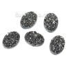 Immagine di Druzy /Drusy Resina Dome Seals Cabochon Ovale Nero 18mm x 13mm, 20 Pz