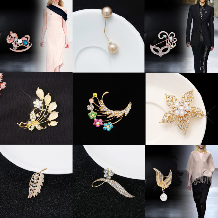 Broche Epingle Fleur à Strass 