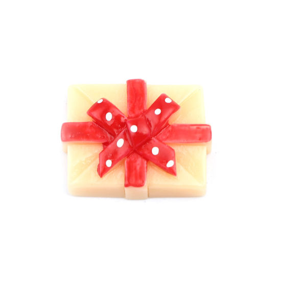 Immagine di Resina Cabochon per Abbellimento Contenitore di Regalo di Natale Arancione 26mm x 21mm, 10 Pz