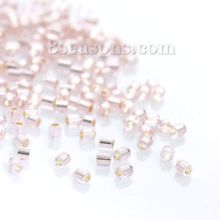 (Japan Importazione) Vetro Seme Perline Esagono Rosa Silver Lined Circa 2mm x 2mm, Foro: Circa 0.8mm, 10 Grammi (Circa 40 Pz/Grammo)