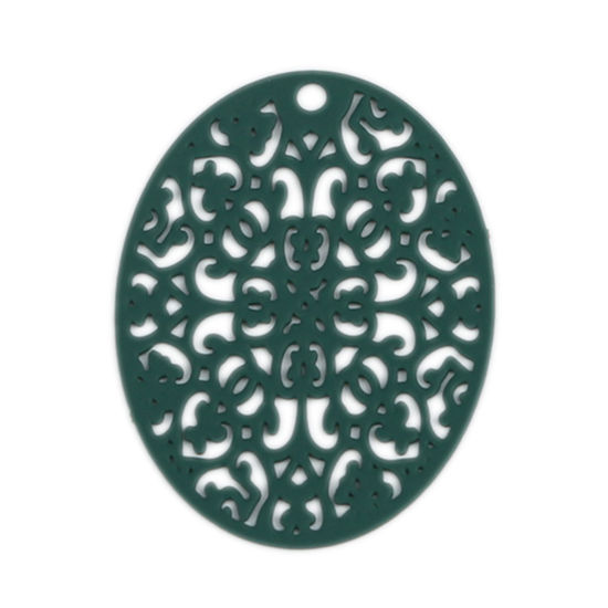 Picture of Brass Filigree Stamping Pendants Oval