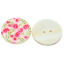 20 Boutons Coquille Naturelle Rond 2 trous Motif Fleur Multicolore 3cm Dia.B24329