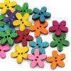 Picture of Natural Wood Sewing Buttons Scrapbooking Flower At Random