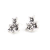 Imagen de Zamak Pendientes Flor Plata Antigua W/ Lazo 16mm x 16mm, Post/ Wire: (21 gauge), 2 Pares