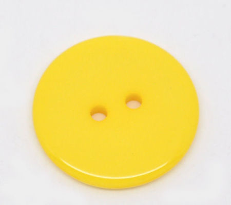 Resina Bottone da Cucire ScrapbookBottone Tondo Giallo Due Fori Nulla Disegno 23mm Dia, 50 Pz
