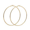 Imagen de 304 Acero Inoxidable Pendientes Círculos Anillo Chapado en Oro 15mm Diámetro, Post/ Wire Size: (21 gauge), 2 Unidades