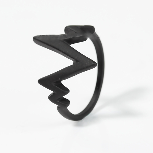 Image de Bagues de Nouvelle Tendence Non ajustable en Alliage de Zinc Electrocardiograe