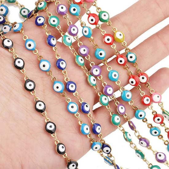 Image de Bracelets en  Acier Inoydable Mauvais Œil Émail    
