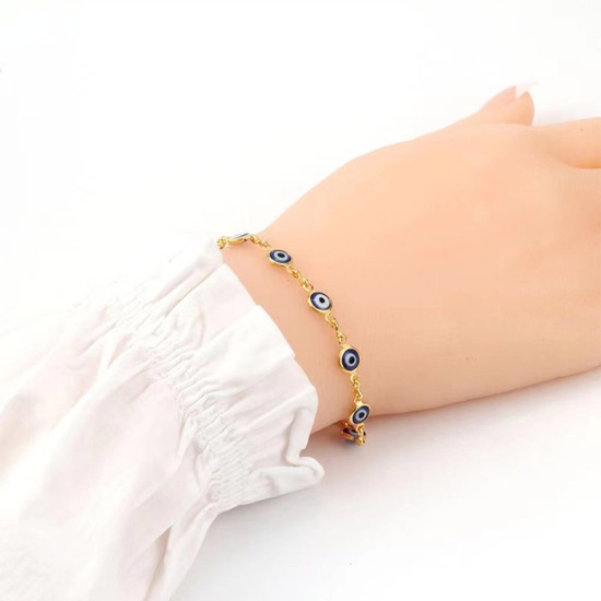 Image de Bracelets en  Acier Inoydable Mauvais Œil Émail    