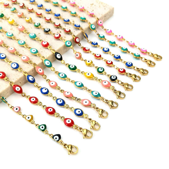 Image de Bracelets en  Acier Inoydable Mauvais Œil Émail    
