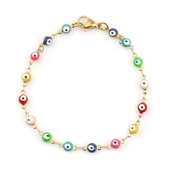 Image de Bracelets en  Acier Inoydable Mauvais Œil Émail    
